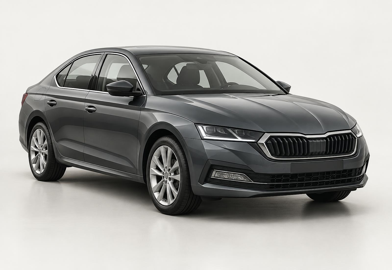 Škoda Octavia personentaxi van Taxi Reinders, driekwart vooraanzicht